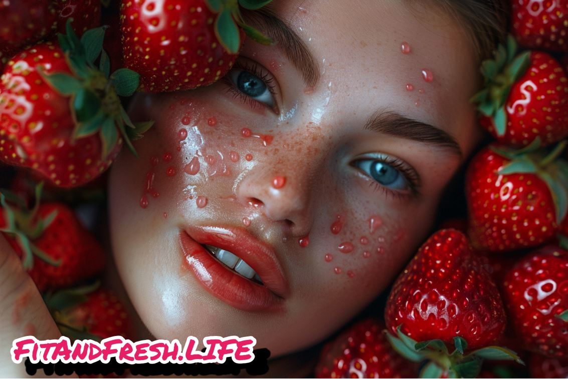 A girl represensts Strawberry Face Trend